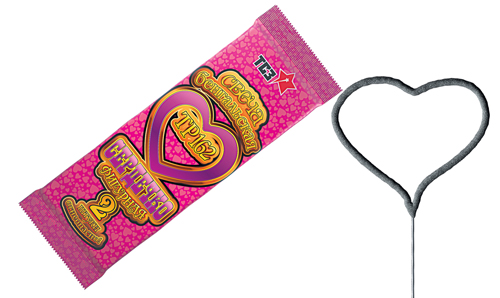  Бенгальские свечи фигурные 2 шт "Сердечко"  в Медвежьегорске